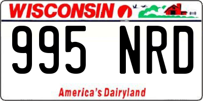 WI license plate 995NRD