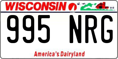 WI license plate 995NRG