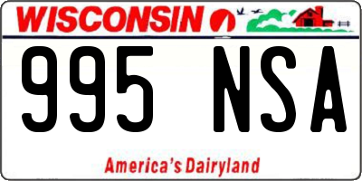 WI license plate 995NSA