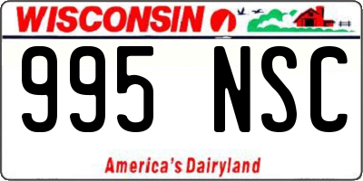 WI license plate 995NSC
