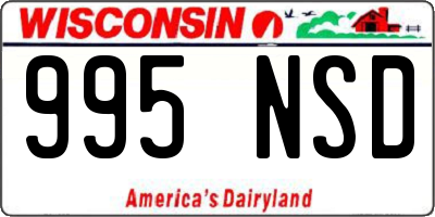 WI license plate 995NSD