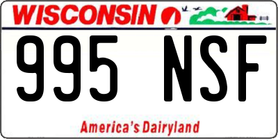 WI license plate 995NSF
