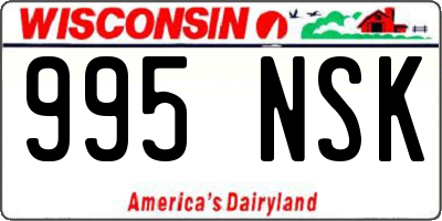 WI license plate 995NSK