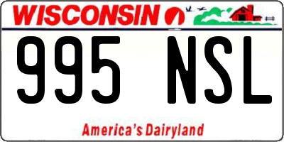 WI license plate 995NSL