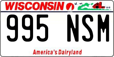 WI license plate 995NSM