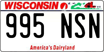 WI license plate 995NSN