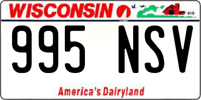 WI license plate 995NSV