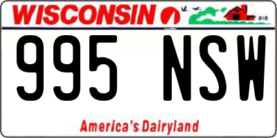 WI license plate 995NSW