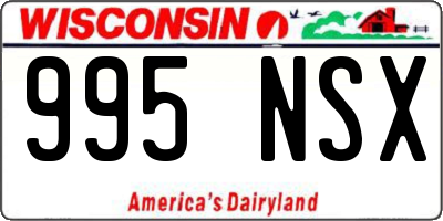WI license plate 995NSX