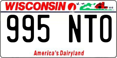 WI license plate 995NTO