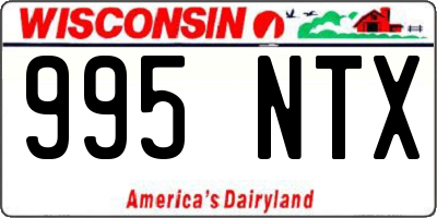 WI license plate 995NTX