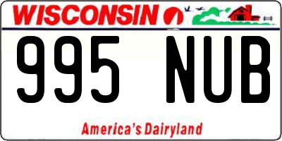 WI license plate 995NUB