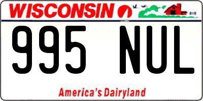 WI license plate 995NUL