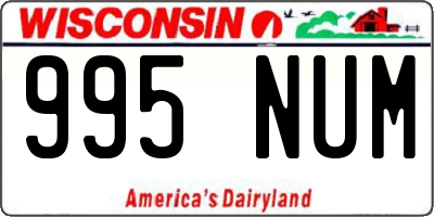 WI license plate 995NUM
