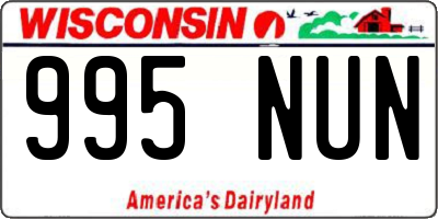 WI license plate 995NUN