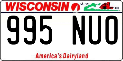 WI license plate 995NUO
