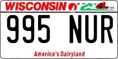 WI license plate 995NUR