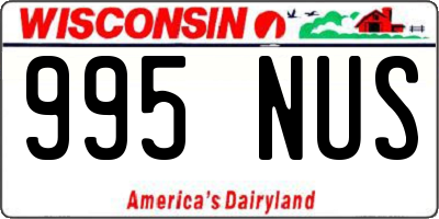 WI license plate 995NUS