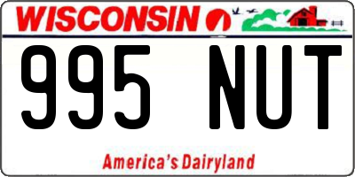 WI license plate 995NUT
