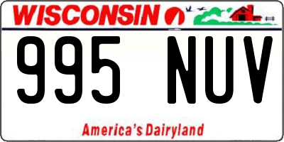WI license plate 995NUV