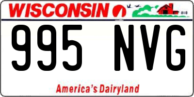 WI license plate 995NVG