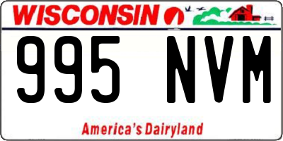 WI license plate 995NVM