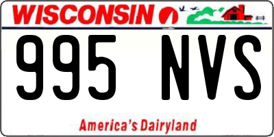 WI license plate 995NVS