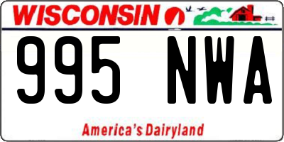 WI license plate 995NWA