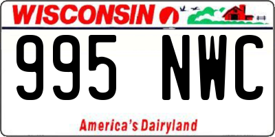 WI license plate 995NWC
