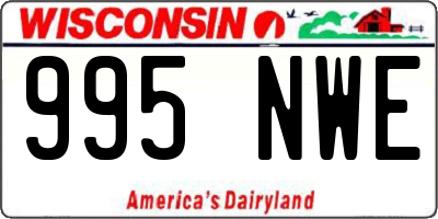 WI license plate 995NWE