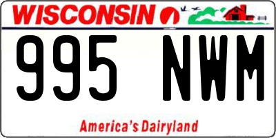WI license plate 995NWM