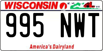 WI license plate 995NWT
