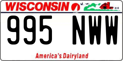 WI license plate 995NWW