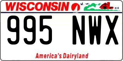 WI license plate 995NWX