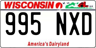 WI license plate 995NXD