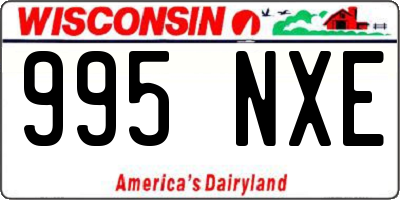 WI license plate 995NXE