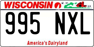 WI license plate 995NXL