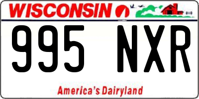 WI license plate 995NXR