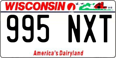 WI license plate 995NXT