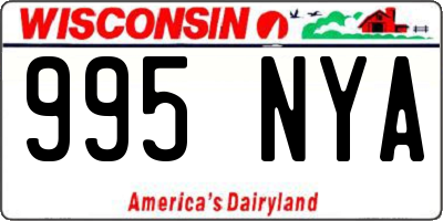 WI license plate 995NYA