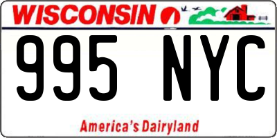 WI license plate 995NYC