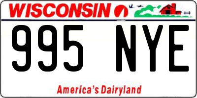 WI license plate 995NYE
