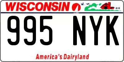 WI license plate 995NYK