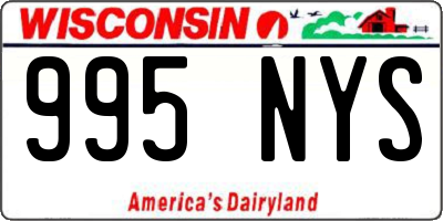 WI license plate 995NYS