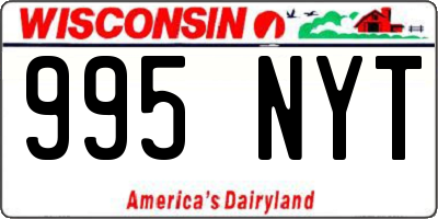 WI license plate 995NYT
