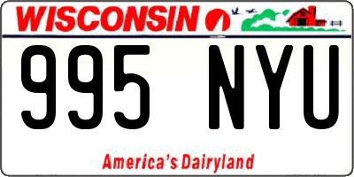 WI license plate 995NYU