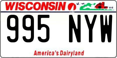 WI license plate 995NYW