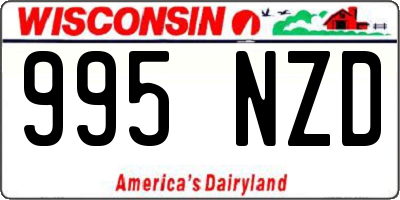 WI license plate 995NZD