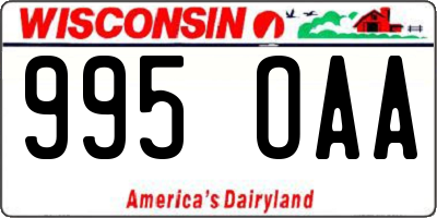 WI license plate 995OAA