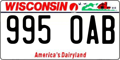 WI license plate 995OAB